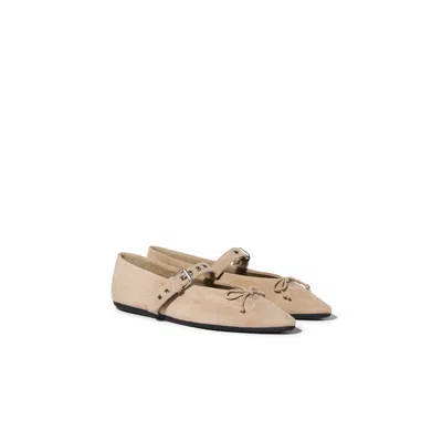 Miu Miu Suede Ballerinas In Animal Print