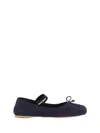 Miu Miu Satin Ballerinas In Bleu
