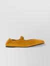 Miu Miu Suede Ballerinas With Flat Sole And Ruched Detailing In Neutral