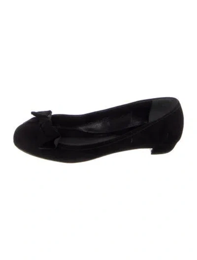 Pre-owned Miu Miu Suede Ballet Flats In Blue