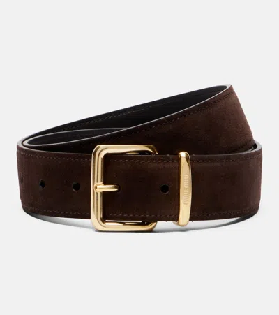 Miu Miu Suede Belt In Brown