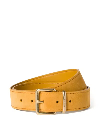 Miu Miu Suede Belt In Yellow
