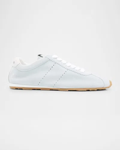 Miu Miu Suede Bicolor Retro Trainer Sneakers In Cielo