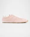 Miu Miu Suede Bicolor Retro Trainer Sneakers In Orchidea