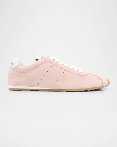 MIU MIU SUEDE BICOLOR RETRO TRAINER SNEAKERS