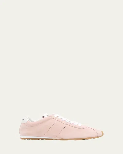 Miu Miu Suede Bicolor Retro Trainer Sneakers In Pink
