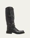 Miu Miu Multi-buckle Leather Boots In Nero