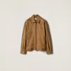 Miu Miu Suede Blouson Jacket In Brown