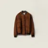 Miu Miu Suede Blouson Jacket In Brown