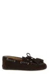 Miu Miu Tasseled Suede Loafers In Brown