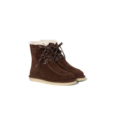 Miu Miu Suede Booties In Dark Brown