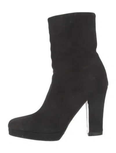 Pre-owned Miu Miu Suede Boots In Black