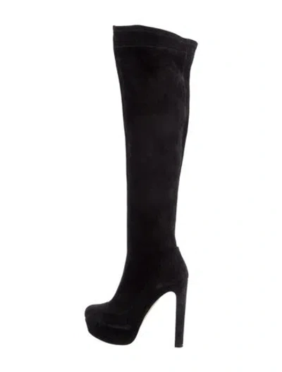 Pre-owned Miu Miu Suede Boots In Black