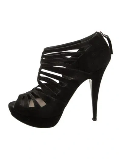 Pre-owned Miu Miu Suede Boots In Black
