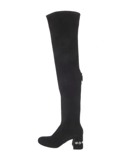 Pre-owned Miu Miu Suede Boots In Black