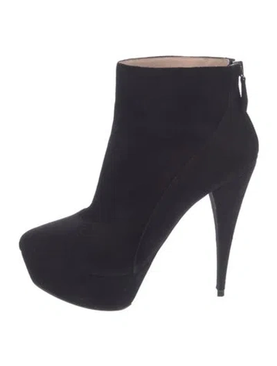 Pre-owned Miu Miu Suede Boots In Black