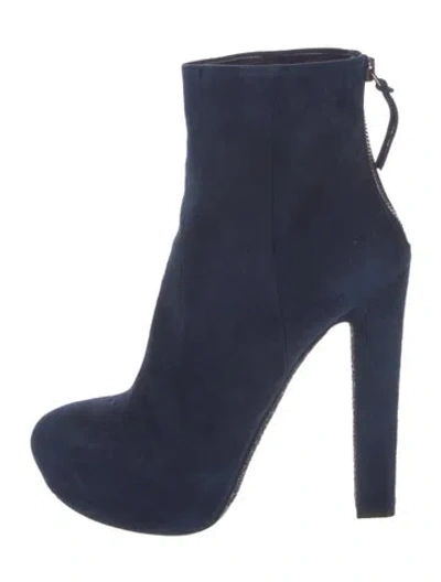 Pre-owned Miu Miu Suede Boots In Blue