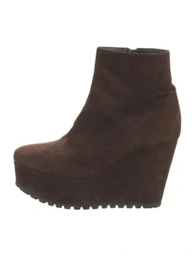 Pre-owned Miu Miu Suede Boots In Brown