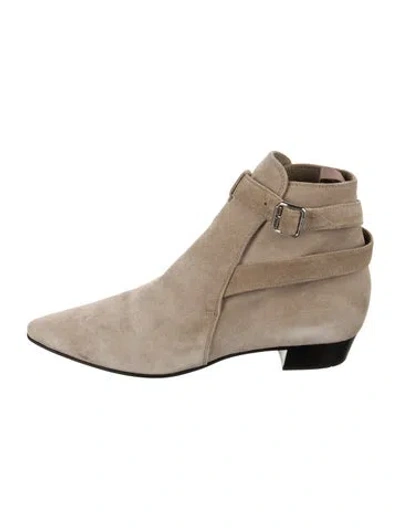 Pre-owned Miu Miu Suede Boots In Neutral