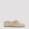Miu Miu Ecru Suede Calf Leather Loafers In Multi