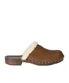 Miu Miu Suede Clogs In Brown
