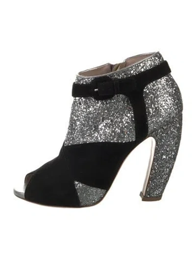 Pre-owned Miu Miu Suede Colorblock Pattern Boots