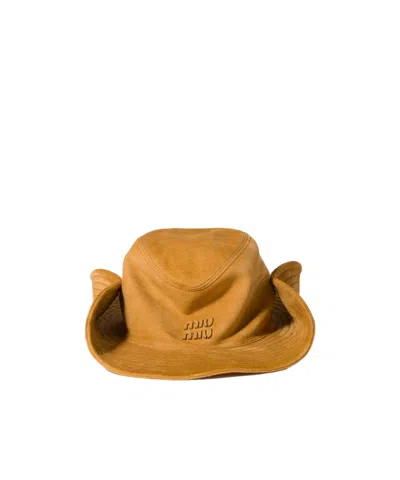 Miu Miu Suede Cowboy Hat In Brown