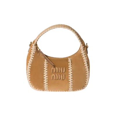 Pre-owned Miu Miu Suede Crochet Bag 'cannella' | Brown | Women's Size Onesize
