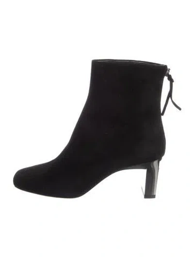 Pre-owned Miu Miu Suede Crystal Embellishments Boots W/ Tags In Black