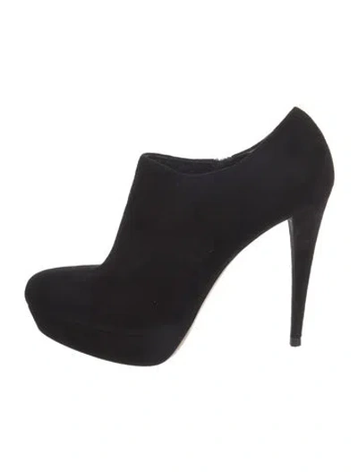 Pre-owned Miu Miu Suede Crystal Embellishments Pumps In Black