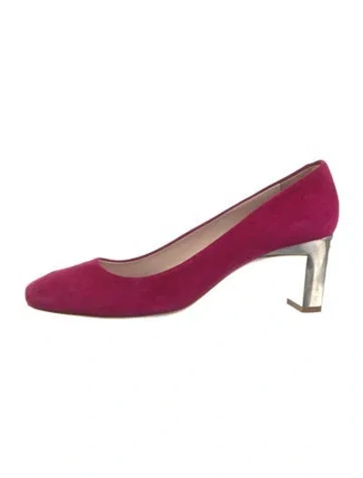Pre-owned Miu Miu Suede Crystal Embellishments Pumps In Purple