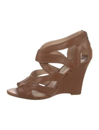 Pre-owned Miu Miu Suede Cutout Accent Gladiator Sandals In Brown