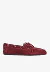 Miu Miu Red Solid Loafers In Red