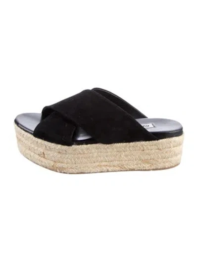 Pre-owned Miu Miu Suede Espadrilles In Black