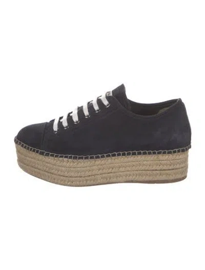 Pre-owned Miu Miu Suede Espadrilles In Blue