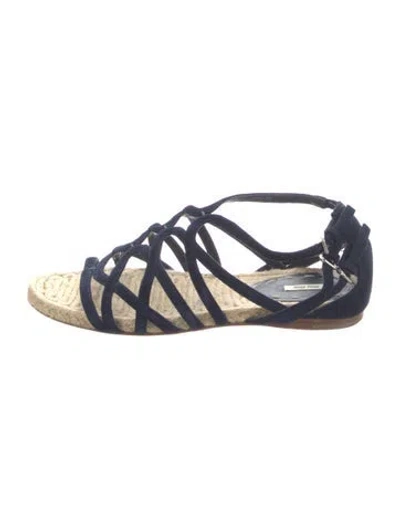 Pre-owned Miu Miu Suede Espadrilles In Blue