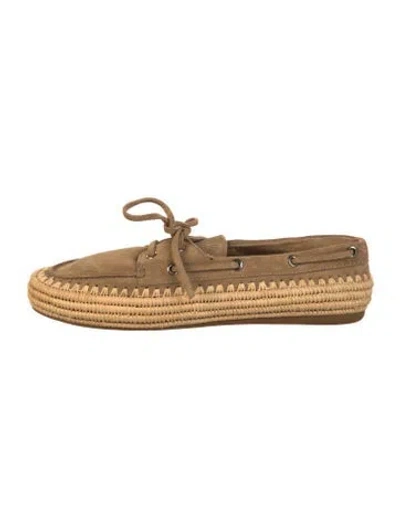 Pre-owned Miu Miu Suede Espadrilles In Neutral