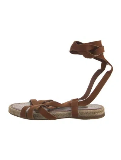 Pre-owned Miu Miu Suede Gladiator Sandals In Brown