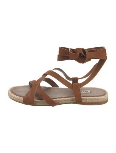 Pre-owned Miu Miu Suede Gladiator Sandals In Brown