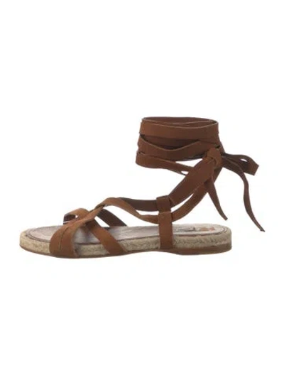 Pre-owned Miu Miu Suede Gladiator Sandals In Brown