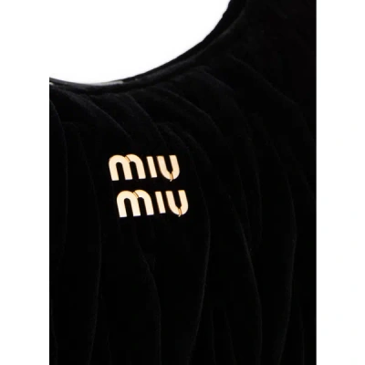 Miu Miu Suede Handbag In Black