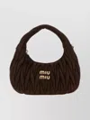 Miu Miu Women Chocolate Nappa Leather Mini Wander Handbag