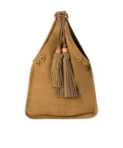 Miu Miu Suede Handbag With Tassels In Brown