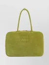 Miu Miu Suede Handbag With Top Handles And Rectangular Shape