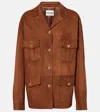 Miu Miu Jacke Aus Veloursleder In Braun