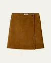 Miu Miu Suede Knee-length Wrap Skirt In Green