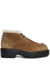 Miu Miu Suede Lace-up Boots In Brown