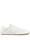 Miu Miu Plume Nappa Leather Low-top Sneakers In Neutrals