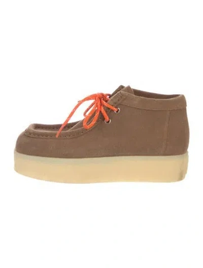 Pre-owned Miu Miu Suede Lace-up Boots In Neutral
