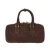 Miu Miu Suede Leather Large 'arcadie' Bag In Brown